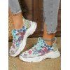 Plant Print Breathable Lace Up Sports Shoes - multicolor A EU 43