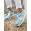 Shiny Butterfly Pattern Lace Up Casual Shoes - Bleu clair EU 43