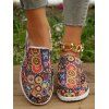 Ethnic Print Low Top Slip On Casual Canvas Shoes - multicolor A EU 42