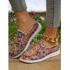 Ethnic Print Low Top Slip On Casual Canvas Shoes - multicolor A EU 43
