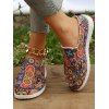 Ethnic Print Low Top Slip On Casual Canvas Shoes - multicolor A EU 36