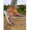 Ethnic Print Low Top Slip On Casual Canvas Shoes - multicolor A EU 36