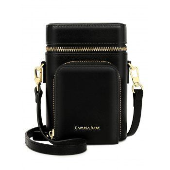 

Pomelo Best Plain Color Multifunction Mini Crossbody Bucket Bag, Black