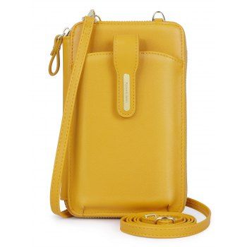 

Pomelo Best Plain Color Multi-layered Zipper Mini Crossbody Phone Bag, Rubber ducky yellow