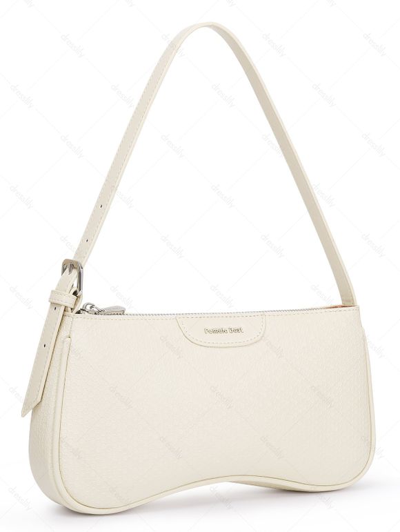 Pomelo Best Sac à Baguette sous Bras Simple Zippé Motif de Nid D'Abeille - Blanc de Crème REGULAR