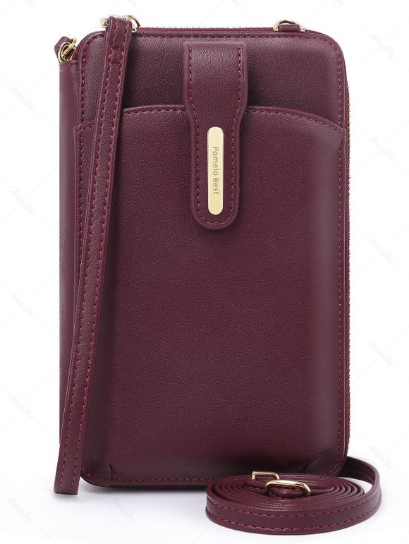 Pomelo Best Mini Sac à Bandoulière Simple Multifonctions pour Téléphone Portable - Rouge Vineux REGULAR