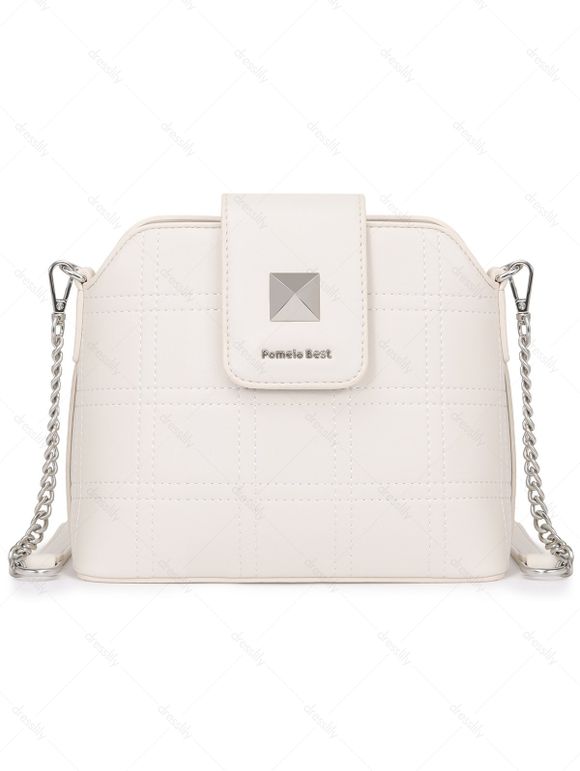 Sac à Bandoulière Décontracté Simple Surpiqûres en Couleur Unie - Blanc Lait REGULAR