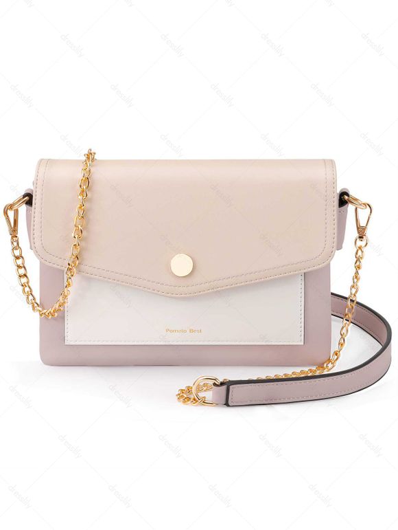 Sac à Bandoulière Enveloppe Décontracté Carré Gaufré en Blocs de Couleurs - Gris Clair REGULAR