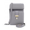 Pomelo Best Mini Sac à Bandoulière Feuille Bouclé en Couleur Unie pour Téléphone - Gris Clair REGULAR