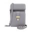 Pomelo Best Mini Sac à Bandoulière Feuille Bouclé en Couleur Unie pour Téléphone - Gris Clair REGULAR