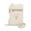 Pomelo Best Mini Sac à Bandoulière Feuille Bouclé en Couleur Unie pour Téléphone - Blanc de Soie REGULAR