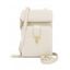 Pomelo Best Mini Sac à Bandoulière Feuille Bouclé en Couleur Unie pour Téléphone - Blanc de Soie REGULAR