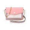 Sac à Bandoulière Enveloppe Décontracté Carré Gaufré en Blocs de Couleurs - Rose REGULAR