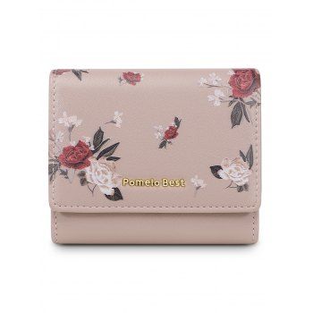 

Pomelo Best Flower Pattern Multifunction Mini Tri-fold Wallets, Light khaki