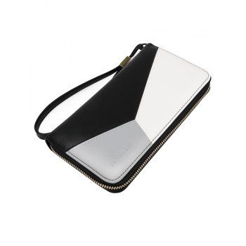 

Pomelo Best Colorblock Multi-layered Zipper Flap Purse Wallet, Black