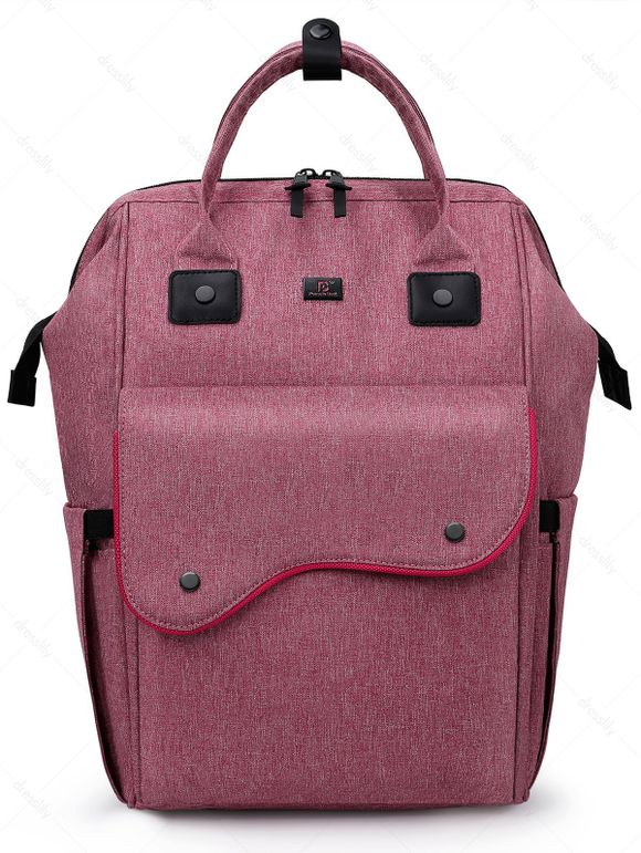 Pomelo Best Sac à Dos Minimaliste Contrasté Zippé avec Grande Capacité - Rose clair REGULAR