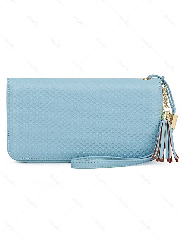 Pomelo Best Pochette Multifonctions Motif Nid D'Abeille avec Pendentif - Bleu clair REGULAR