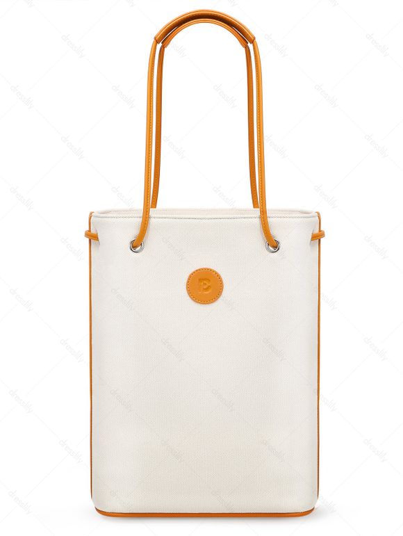 Pomelo Best Sac à Main en Blocs de Couleurs de Grande Capacité - Beige 