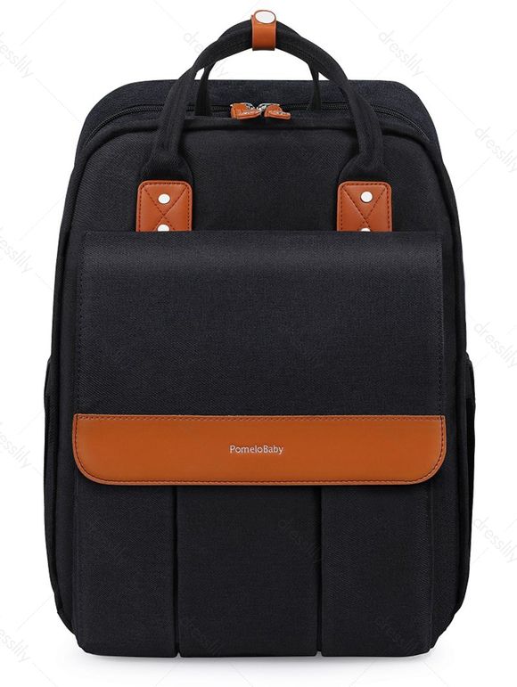 Pomelo Best Sac à Langer Dos Multifonctionnel en Couleur Unie avec Grande Capacité - Noir 