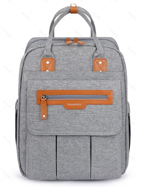 Pomelo Best Sac à Langer Dos Multifonctionnel en Couleur Unie avec Grande Capacité - Gris Clair 