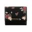Mini Portefeuille Motif Fleur avec Trois Volets Multifonction - Noir S