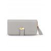 Pomelo Best Pochette à Rabat en Simili Cuir Couleur Unie avec Pendentif - Gris Clair REGULAR