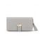 Pomelo Best Pochette à Rabat en Simili Cuir Couleur Unie avec Pendentif - Gris Clair REGULAR