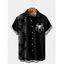 Chemise D'Halloween Décontractée Boutonnée à Imprimé Toile D'Araignée - Noir XXXL