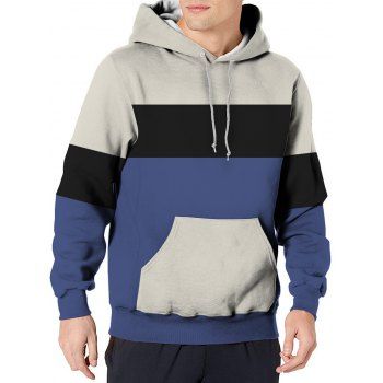 

Colorblock Casual Hoodie Kangaroo Pocket Drawstring Hoodie, Multicolor b