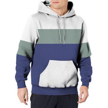 

Colorblock Casual Hoodie Kangaroo Pocket Drawstring Hoodie, Multicolor c