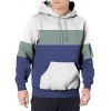 Sweat à Capuche Décontracté en Blocs de Couleurs avec Poche Kangourou à Cordon - multicolor C 3XL
