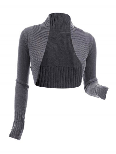 Shrug Bolero Sweater Plain Color Open Front Cropped Sweater