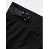 Pantalon Jointif Découpé Bouclé en Dentelle à Taille Haute - Noir XL