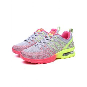 

Ombre Lace Up Breathable Casual Running Sport Shoes, Multicolor a