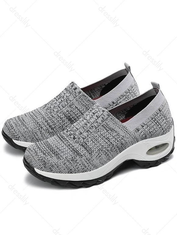 Breathable Slip On Casual Sport Shoes - Gris EU 35