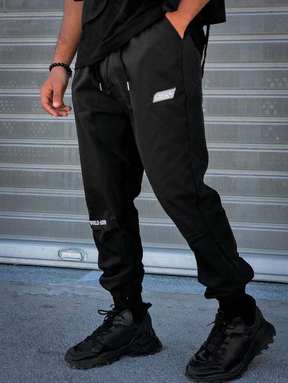 Pantalon de Jogging à Imprimé Lettre - Noir L