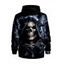 Sweat à Capuche D'Halloween à Imprimé Squelette et Chauve-souris à Manches Longues à Cordon - multicolor 2XL