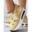 Breathable Frayed Slip On Chunky Heel Shoes - Jaune EU 39