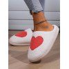 Colorblock Heart Pattern Plush Bedroom Slippers - Blanc EU (40-41)