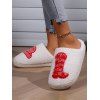 Colorblock Denim Boots and Hat Pattern Plush Bedroom Slippers - Blanc EU (40-41)