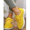 Rainbow Heart Pattern Lace Up Breathable Sport Shoes - YELLOW EU 43