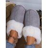 Home Warm Flat Faux Fur Fuzzy Slippers - Gris EU (40-41)