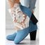 Plant Embroidery Sheer Mesh Zip Back Boots - Bleu EU 43