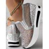Breathable Slip On Wedge Heel Sheer Shoes - Argent EU 41