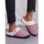 Textured Colorblock Faux Fur Home Fuzzy Slippers - Rose clair EU (40-41)