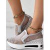 Breathable Slip On Wedge Heel Sheer Shoes - Argent EU 42