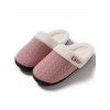 Textured Colorblock Faux Fur Home Fuzzy Slippers - Rose clair EU (42-43)