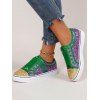 Sparkly Sequins Slip On Flat Canvas Shoes - multicolor A EU 40