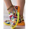 Colorful Graffiti Painting Lace Up Flat Canvas Shoes - multicolor A EU 40