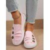 Mock Button Slip On Flat Canvas Shoes - Rose clair EU 40